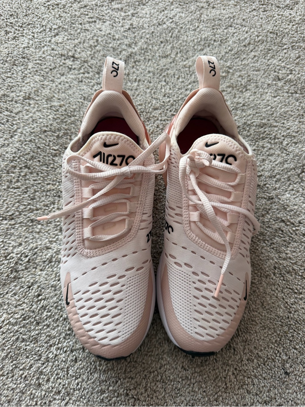 Women’s Nike Air Max 270 Light Soft Pink Sneakers- Size 6 - Picture 2 of 5